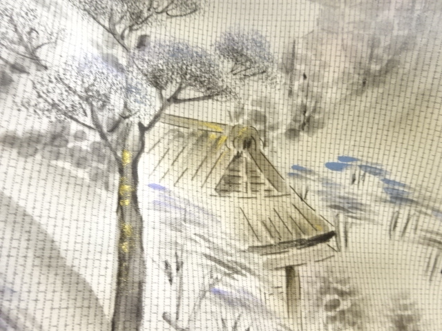 JAPANESE KIMONO / ANTIQUE KIMONO / SILK / OSHIMA TSUMUGI / HUT / ARTIST WORK